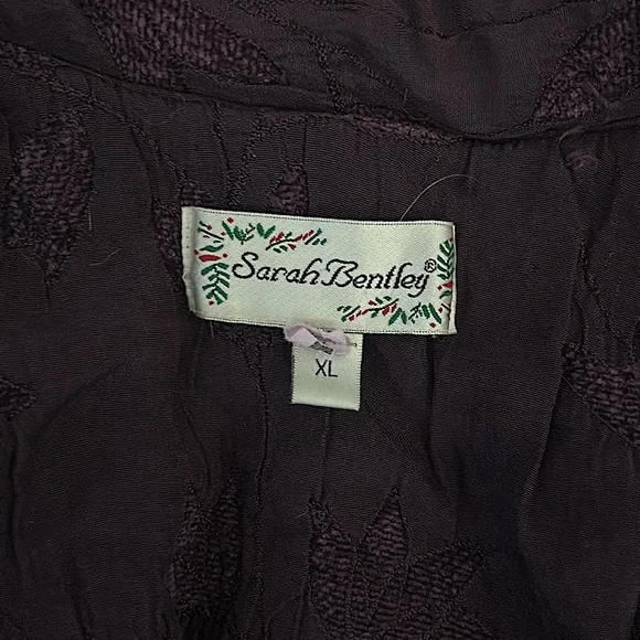 Sarah Bentley Vintage Dark Purple Front Button Long Sleeve Jacket Coat **Sz XL** - Picture 6 of 6